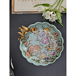 Блюдо из голубого фарфора с бронзовой птичкой Blue Garden варинант исполнения - 5 | Loft Concept в Челябинске