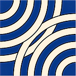 Дизайнерская плитка с узором Круги синяя варинант исполнения - 2 | Loft Concept в Челябинске