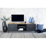 ТВ-тумба из металла и столешницей из массива дуба Metal Wood TV-Stand варинант исполнения - 5 | Loft Concept в Челябинске