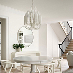 Люстра белая с несколькими ярусами деревянных палочек Bright Wooden Chandelier варинант исполнения - 6 | Loft Concept в Челябинске