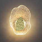 Бра с рельефным волнообразным стеклянным плафоном и вставкой из мрамора Liquid Stone варинант исполнения - 4 | Loft Concept в Челябинске