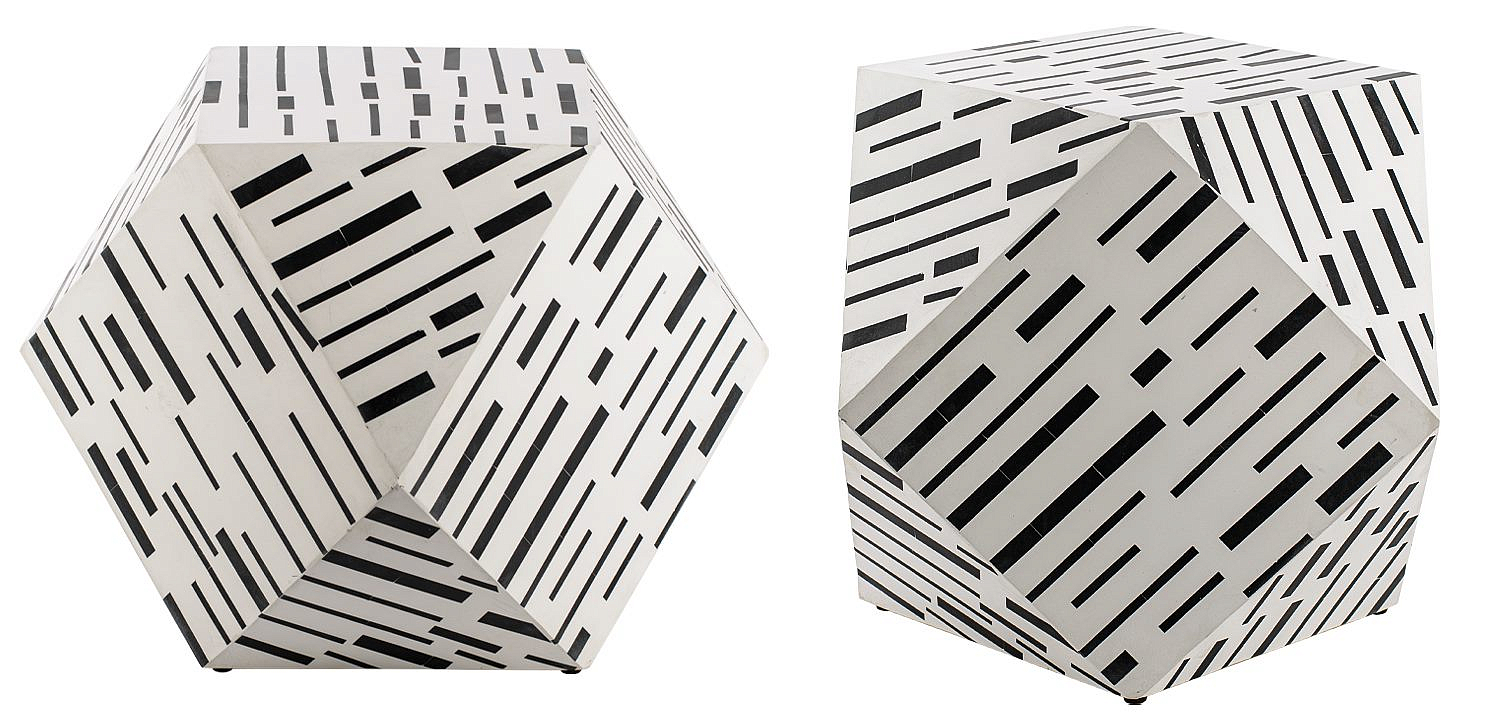 Табурет Black&white Indian Bone Inlay stool Табурет Black&white Indian Bone Inlay stool - Loft-Concept в Челябинске