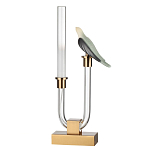 Настольная лампа с прозрачной трубкой и декоративной фигуркой птицы на бронзовой подставке Ganthea варинант исполнения - 1 | Loft Concept в Челябинске