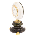 Часы настольные бронзовые из натуральных камней Мрамор и Змеевик Stone Clock варинант исполнения - 5 | Loft Concept в Челябинске