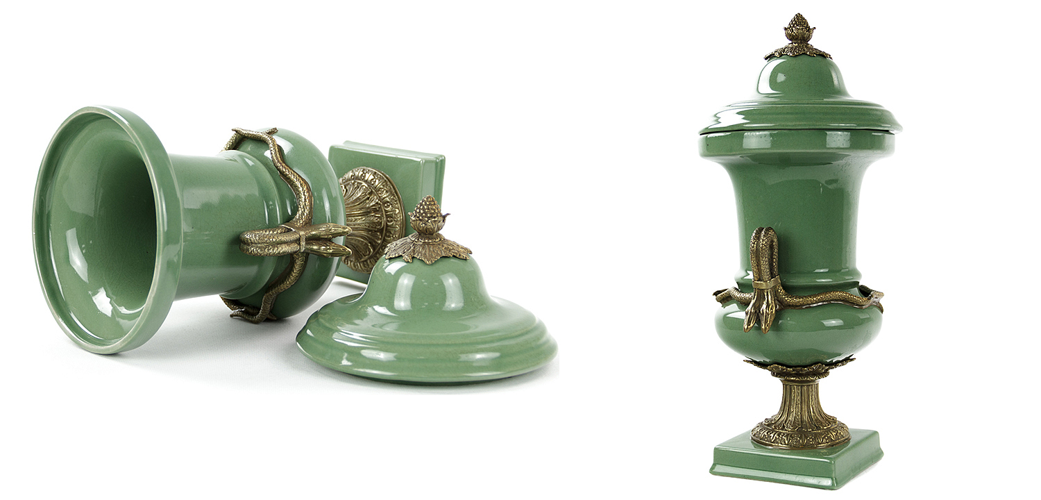 Ваза Selenia Green Vase Bronze Serpents Ваза Selenia Green Vase Bronze Serpents - Loft-Concept в Челябинске