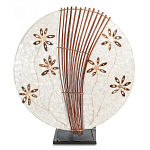 Настольная лампа из перламутра и дерева на подставке Indonesian Shell Flower варинант исполнения - 3 | Loft Concept в Челябинске