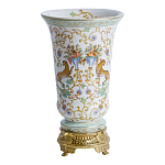 Ваза из фарфора на бронзовом основании Turquoise Blooming Garden варинант исполнения - 1 | Loft Concept в Челябинске