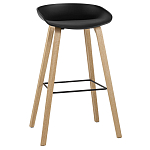 Барный стул на ножках из натурального дерева Boras Black варинант исполнения - 1 | Loft Concept в Челябинске