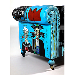 Кресло "Баския и Уорхол" Basquiat Warhol graffiti chair натуральная кожа варинант исполнения - 4 | Loft Concept в Челябинске