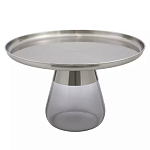Кофейный столик с основанием из закаленного стекла Classic Round Gray Table варинант исполнения - 1 | Loft Concept в Челябинске