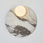 Бра круглое с каменным основанием и плафоном из стекла Shaw Marble Lighting варинант исполнения - 1 | Loft Concept в Челябинске