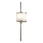 Бра вертикальное с белым полукруглым плафоном и длинным стержнем L Kichler варинант исполнения - 1 | Loft Concept в Челябинске