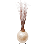 Торшер из перламутра на металлическом каркасе Indonesian Comet варинант исполнения - 3 | Loft Concept в Челябинске