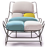 Дизайнерское разноцветное кресло на металлическом каркасе с подставкой для ног Poltronova Plasma Armchair варинант исполнения - 4 | Loft Concept в Челябинске