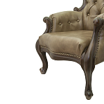 Кресло кожаное с мягкими подлокотниками на 4-х деревянных ножках Evelyn Classical Armchair варинант исполнения - 4 | Loft Concept в Челябинске