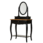 Трельяж черный из массива березы с зеркалом и ящиком Vintage варинант исполнения - 1 | Loft Concept в Челябинске