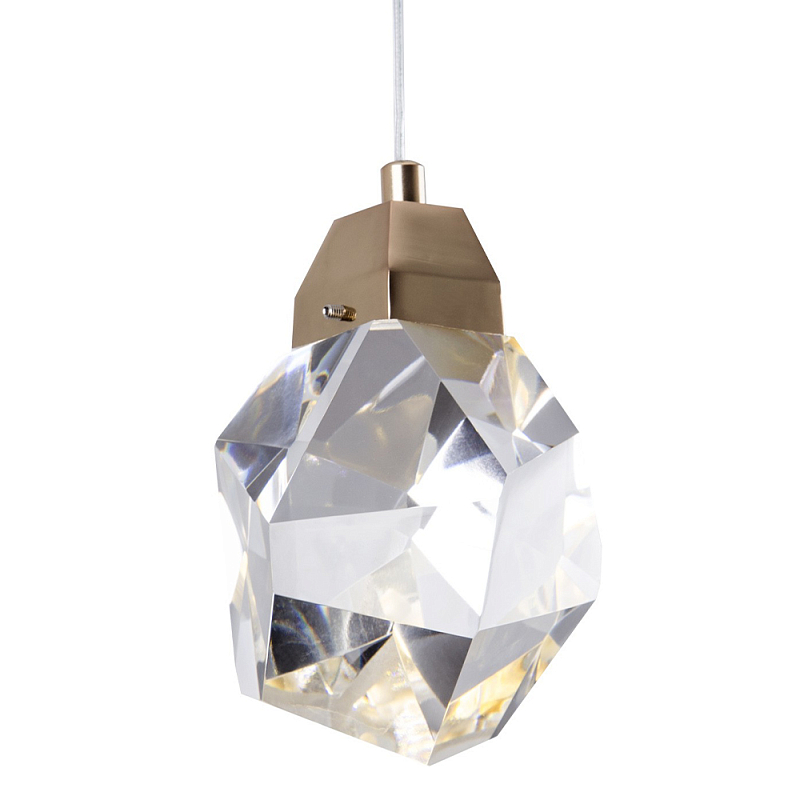Подвесной светильник с хрустальным плафоном Esme Crystal Gold Hanging lamp Прозрачный Золотой Подвесной светильник с хрустальным плафоном Esme Crystal Gold Hanging lamp Прозрачный Золотой в Челябинске | Loft Concept
