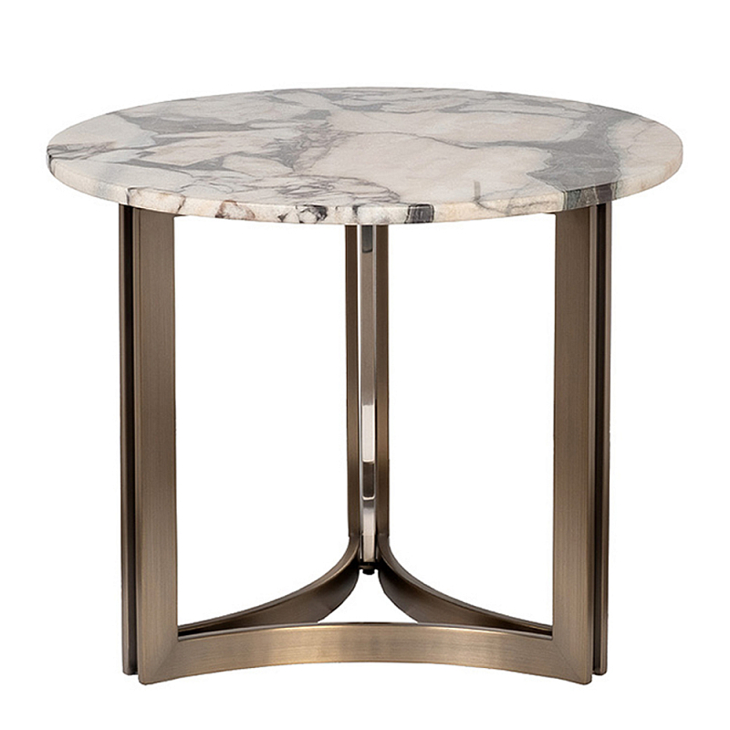 Столик журнальный с круглой мраморной столешницей Unique Stone Design  в Челябинске | Loft Concept 