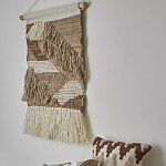 Панно из шерсти и хлопка с узором Beige Calista Cascade варинант исполнения - 4 | Loft Concept в Челябинске