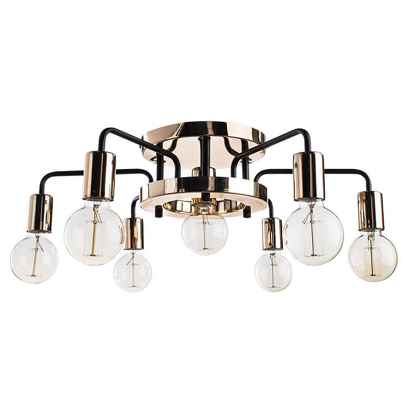 Потолочный светильник Loft Industrial Glossy Gold Ceiling Черный Глянцевое золото Потолочный светильник Loft Industrial Glossy Gold Ceiling Черный Глянцевое золото в Челябинске | Loft Concept