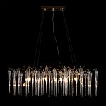 Люстра подвесная прямоугольная с бронзовыми акцентами и прозрачными стеклянными каплями Droplet Chandelier варинант исполнения - 2 | Loft Concept в Челябинске