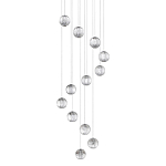 Люстра каскадная с прозрачными шарообразными плафонами Crystal Globule варинант исполнения - 1 | Loft Concept в Челябинске