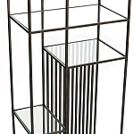 Стеллаж из металла и стекла Menzie Black Stripes Metal Rack варинант исполнения - 3 | Loft Concept в Челябинске