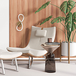 Бра с белым плафоном в форме восьмерки и круглым основанием Luke Lampco Tracer Lamp варинант исполнения - 6 | Loft Concept в Челябинске