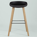 Барный стул на ножках из натурального дерева Boras Black варинант исполнения - 3 | Loft Concept в Челябинске