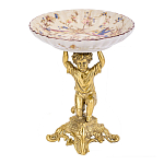 Чаша с цветочным орнаментом на ножке в виде бронзового ангела Eden Garden варинант исполнения - 1 | Loft Concept в Челябинске