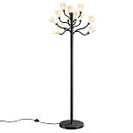 Торшер с плафонами из белых фарфоровых цветов на изогнутых ветвях Floralis варинант исполнения - 3 | Loft Concept в Челябинске