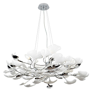 Декоративная люстра Wintery flover Silver с Белыми плафонами