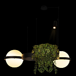 Подвесной светильник с 2-мя шарообразными плафонами и цилиндрическим спотом Light of Еyes варинант исполнения - 5 | Loft Concept в Челябинске