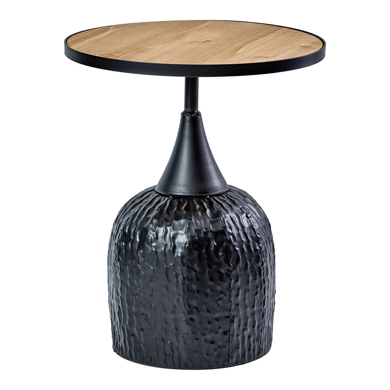 Приставной столик с факутрным черным основанием Ethiopia Кремовый Черный в Челябинске | Loft Concept 