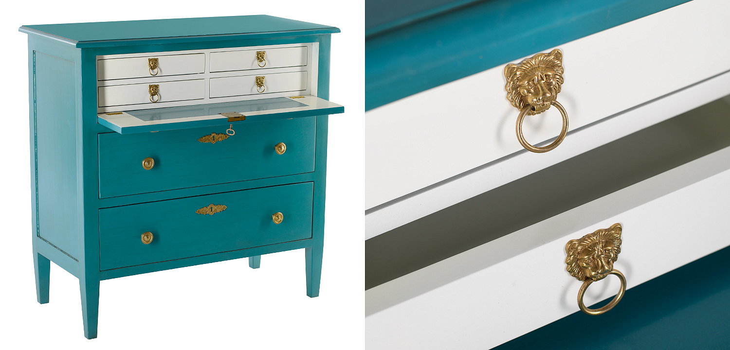 Комод L.XV CHEST OF DRAWERS Moreau Бирюзовый Комод L.XV CHEST OF DRAWERS Moreau Бирюзовый - Loft-Concept в Челябинске