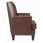 Кресло из натуральной кожи c мягкими подлокотниками на 4-х деревянных ножках из массива бука Joseph Armchair brown варинант исполнения - 2 | Loft Concept в Челябинске