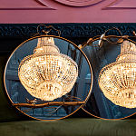 Зеркало настенное в раме золотого цвета с декором птица на ветке Mirror Portal варинант исполнения - 3 | Loft Concept в Челябинске