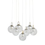 Люстра с 7-ю плафонами из прозрачного стекла в форме шара Orb Cascade  варинант исполнения - 1 | Loft Concept в Челябинске