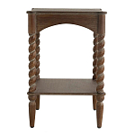 Приставной столик деревянный с резными ножками и нижней полкой Vintage Side Table Brown Wood варинант исполнения - 3 | Loft Concept в Челябинске