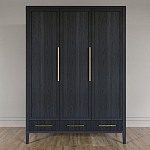 Большой Шкаф Primo Черный дуб с 3 дверьми и 3 выдвижными ящиками варинант исполнения - 1 | Loft Concept в Челябинске