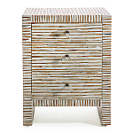 Тумбочка прикроватная Bogense Bone Inlay Bedside Beige варинант исполнения - 4 | Loft Concept в Челябинске