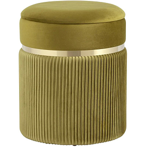 Пуф с ящиком оливковый Glossy Velor