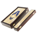 Нарды настольные из натурального камня лазурит и долерит Backgammon from Stone варинант исполнения - 15 | Loft Concept в Челябинске