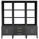 Модульный стеллаж Primo из трех составных элементов Черный дуб варинант исполнения - 1 | Loft Concept в Челябинске