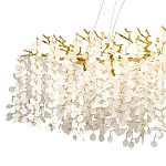 Линейная люстра с круглыми хрустальными подвесками Fairytree Gold Crystal Branches Linear Chandelier  варинант исполнения - 2 | Loft Concept в Челябинске