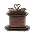 Часы настольные из натурального камня с декором в виде двух лебедей Swans Stone Clock варинант исполнения - 7 | Loft Concept в Челябинске