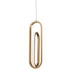 Подвесной светильник золотого цвета с двумя вытянутыми овальными рамками в форме скрепки Eurofase варинант исполнения - 1 | Loft Concept в Челябинске
