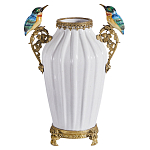 Ваза белого цвета из фарфора с птичкми White Garden варинант исполнения - 1 | Loft Concept в Челябинске