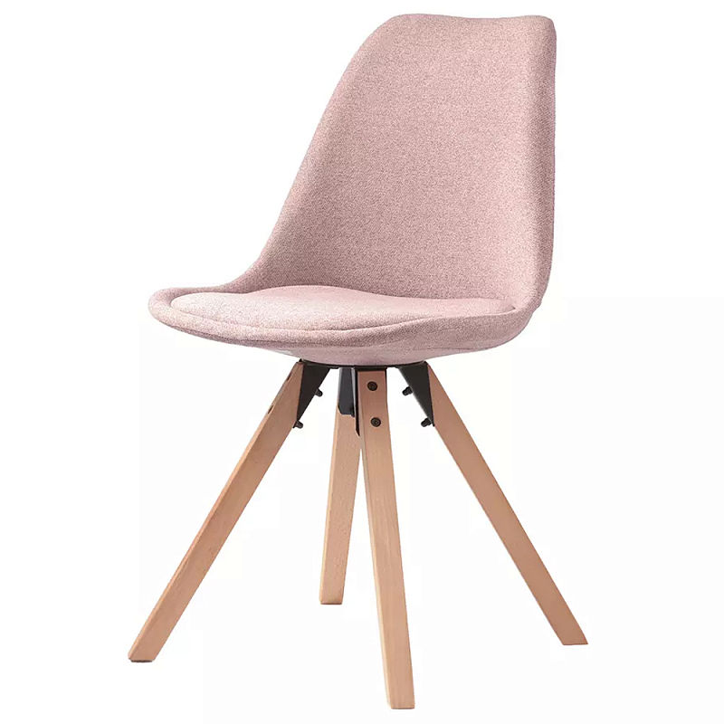 Стул мягкий с высокой спинкой на деревянных ножках Chair Dusty Pink Розовый Стул мягкий с высокой спинкой на деревянных ножках Chair Dusty Pink Розовый в Челябинске | Loft Concept