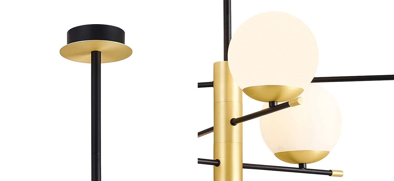 Люстра Черная с Золотом Spike Balls Hanging 6 Lamp Люстра Черная с Золотом Spike Balls Hanging 6 Lamp - Loft-Concept в Челябинске